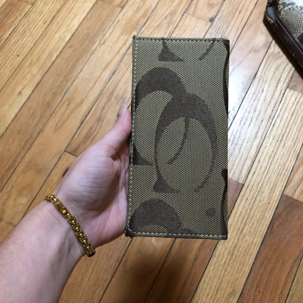 Coach signature checkbook cover